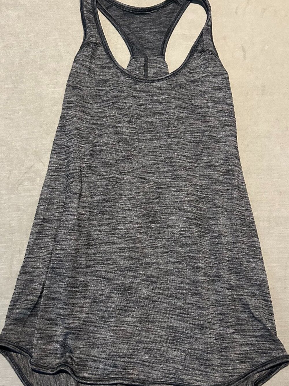 LULULEMON Cool Racerback Tank Top II Heathered Black Gray Women Size 6